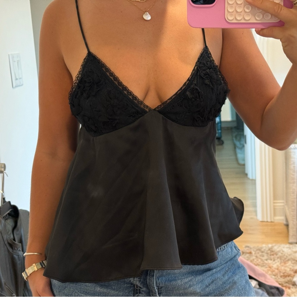 Elegant Black Lace Cami Top